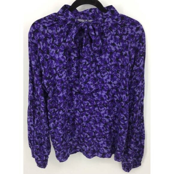 A New Day Top Size Medium Purple Floral Tunic New - Picture 3 of 6